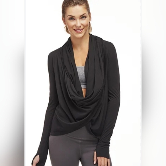 Fabletics Wrap Cardigan Black - Picture 1 of 5